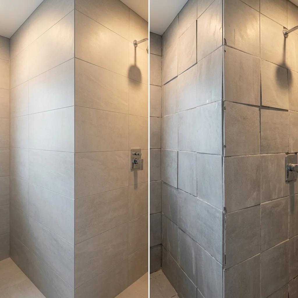 Custom tile installation vs builder-grade tile work comparison