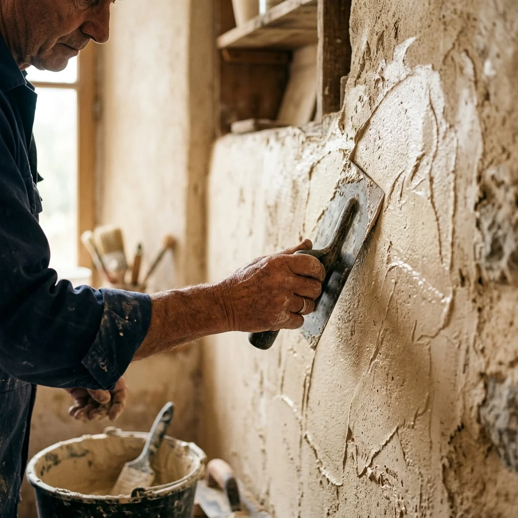 Decorative plaster wall finish with rich texture and depth in a Flathead Valley Montana home