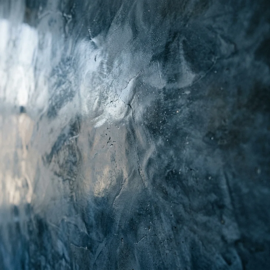 Close-up of hand-applied Venetian plaster wall showing luminous depth and marble-like finish in Whitefish, Montana
