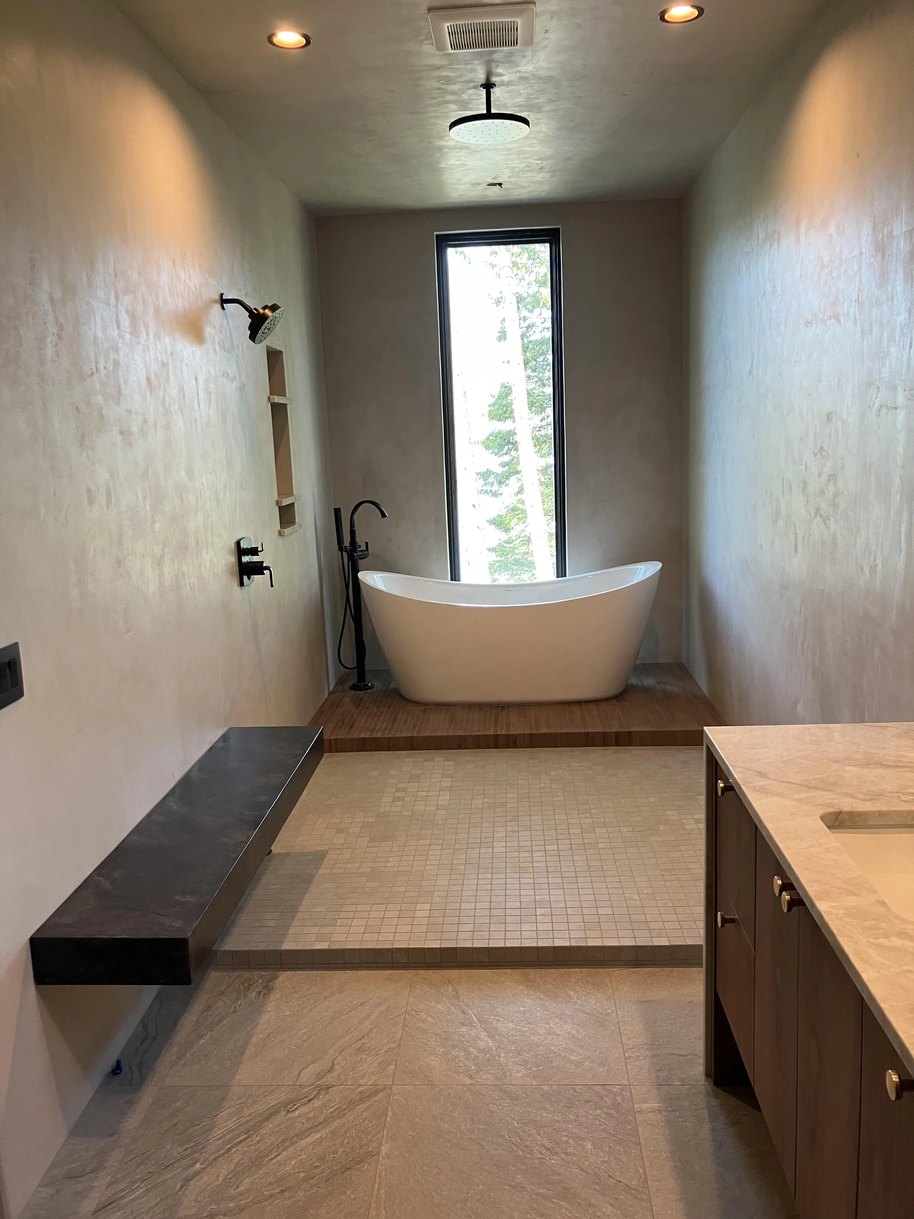 Custom concrete and plaster work by Nautilus Design and Build